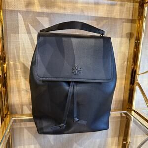 Best Price‼️Tory Burch Thea Large Backpack Pebbled Leather 170479 $550 Black